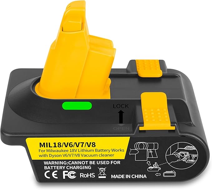 Awokee Battery Adapter - Convert an M18 battery for use with Dyson V6, V7, and V8 vacuums.